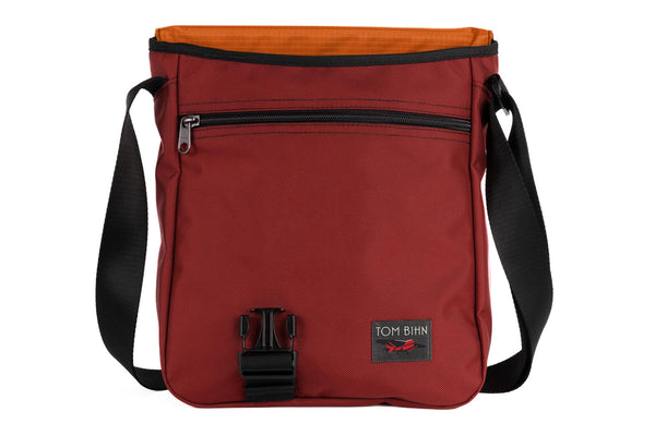 The Medium Cafe Bag in Mars Red Ballistic with Persimmon 210 Ceryon interior.